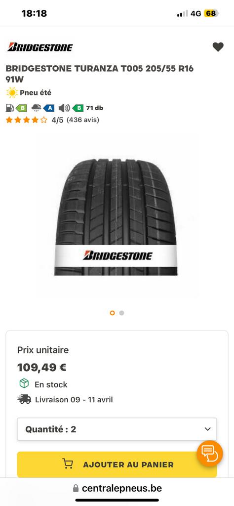 Bridgestone Turanza 205/55/16 91W, Auto-onderdelen, Banden en Velgen, Ophalen, 16 inch, Nieuw, 205 mm