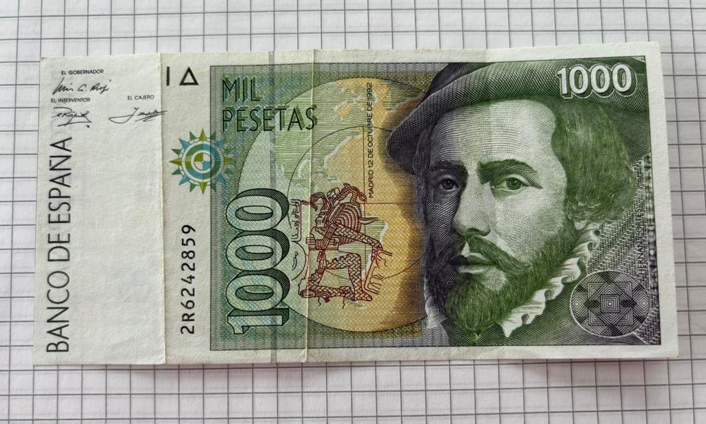 Bill van 1.000 pesetas 1992, Postzegels en Munten, Ophalen of Verzenden, Overige landen, Los biljet