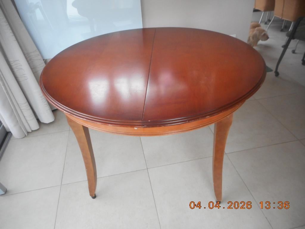 Ronde tafel, Huis en Inrichting, Tafels | Eettafels, Gebruikt, 100 tot 150 cm, 100 tot 150 cm, Vijf personen of meer, Ovaal, Kersenhout