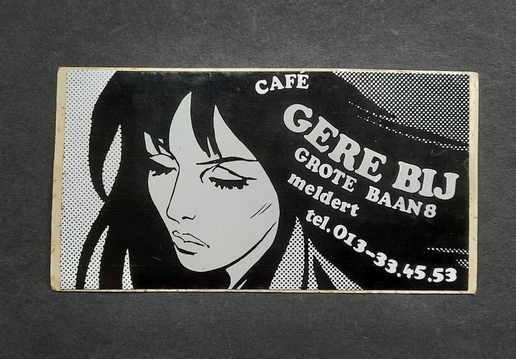 Oude sticker Café GERE BIJ grote Baan - Meldert, Verzenden, Gebruikt
