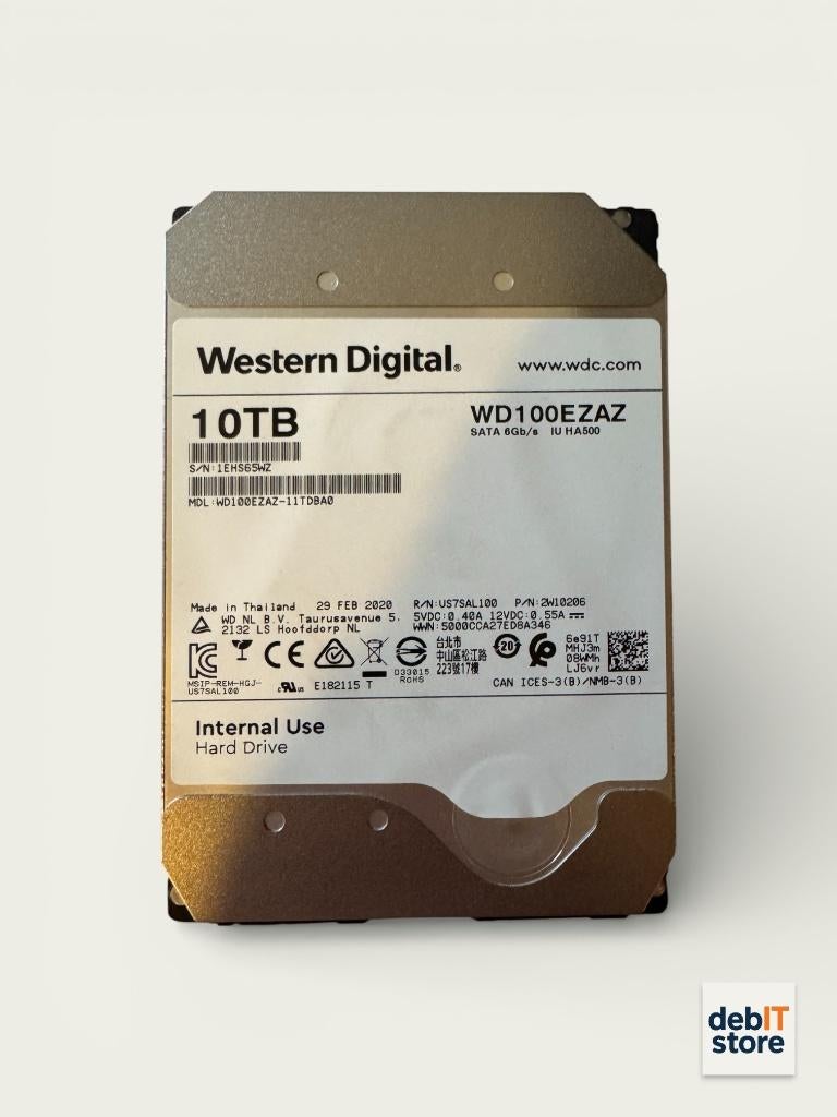 WD 10TB NAS HDD - WD100EZAZ, Gebruikt, 10tb, Server, SATA