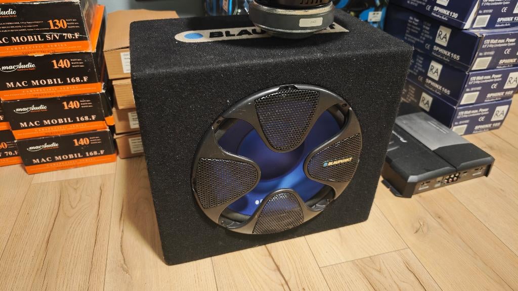 Car audio subwoofers, versterkers, Dubbele behuizing, Ophalen, Zo goed als nieuw