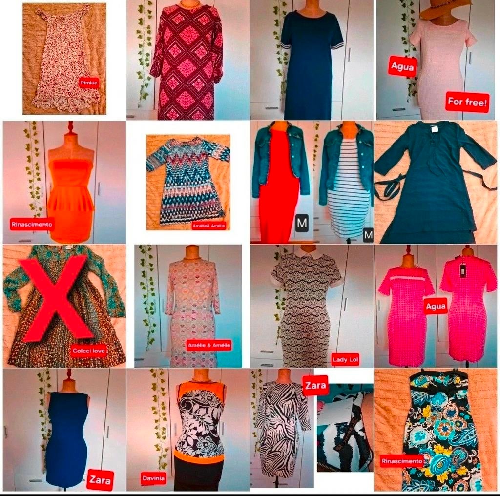 16 mooie jurken maat M, Maat 38/40 (M), Nieuw, Ophalen of Verzenden, Onder de knie