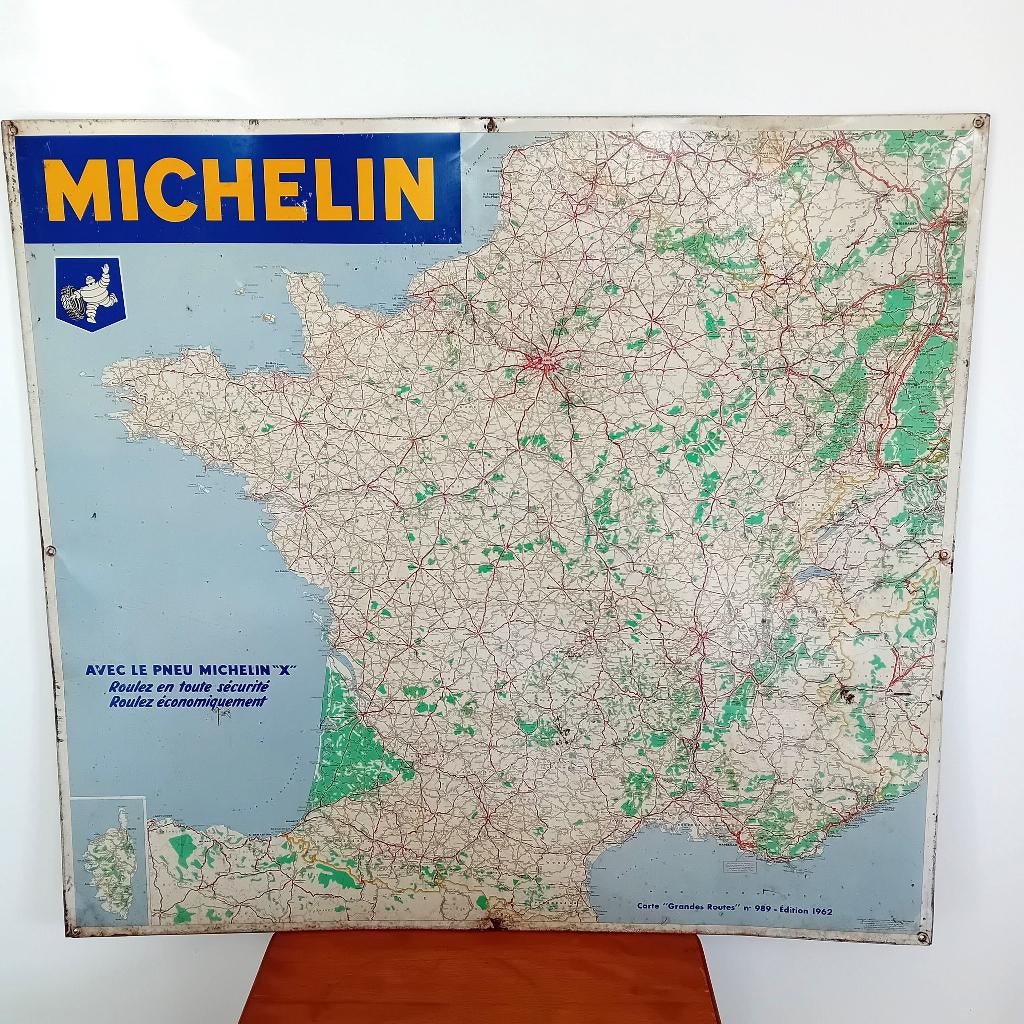 carte métallique Michelin Grandes Routes 1968, Enlèvement, Comme neuf, Ustensile