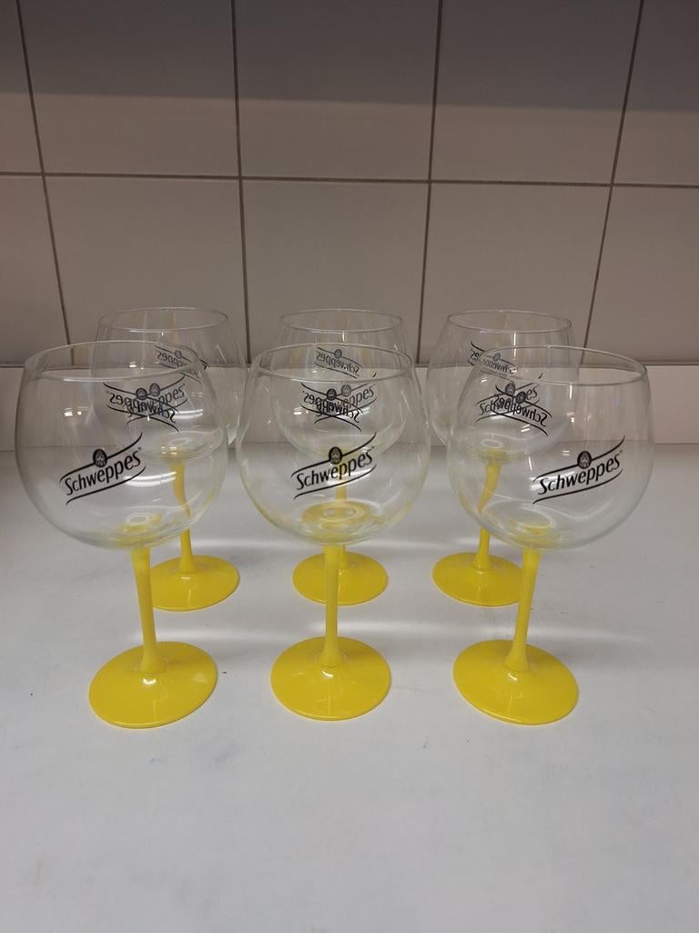 6 verres Schweppes, Collections, Enlèvement ou Envoi