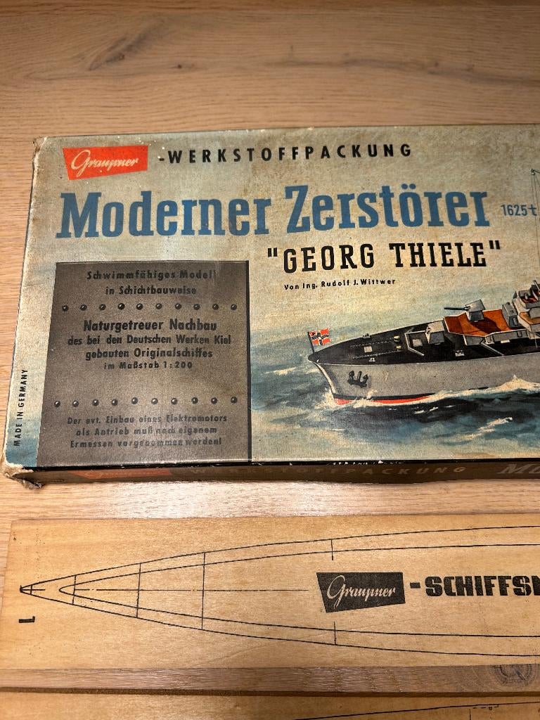 Graupner Moderner Zerstorer Georg Thiele vintage schip 1960, Hobby & Loisirs créatifs, Modélisme | Bateaux & Navires, Enlèvement ou Envoi