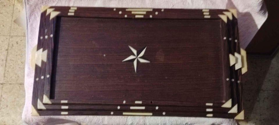 Série de 3 plat en ébène et incrustation, Antiquités & Art, Enlèvement ou Envoi