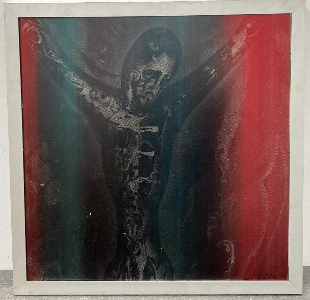 huile sur panneau christ signe Charles delporte, Antiquités & Art, Enlèvement ou Envoi