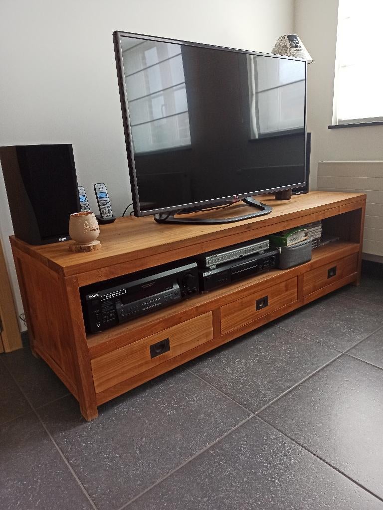 TV kast teak, Huis en Inrichting, Ophalen, Gebruikt, 150 tot 200 cm, Teakhout