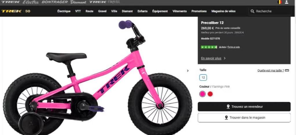 vélo enfant  marque PRECALIBER TREK, Enlèvement, Comme neuf, Moins de 16 pouces, Trek