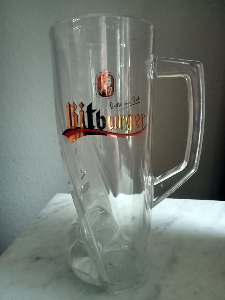 Bitburger Biermok met handvat met DFB logo, Verzamelen, Biermerken, Zo goed als nieuw, Ophalen of Verzenden