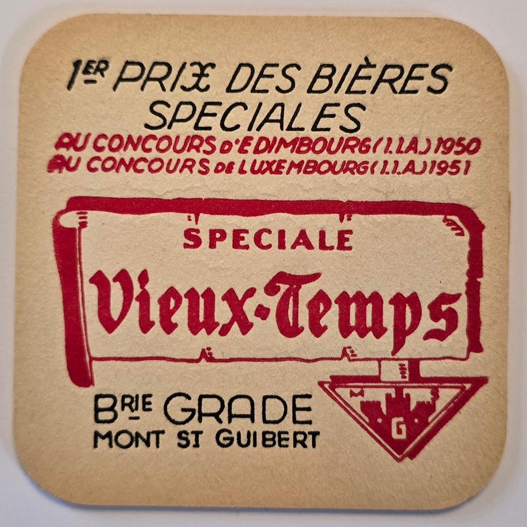 Vieux Temps sous-bock bierviltje bierdeckel coaster, Collections, Marques de bière, Utilisé, Sous-bock, Enlèvement ou Envoi