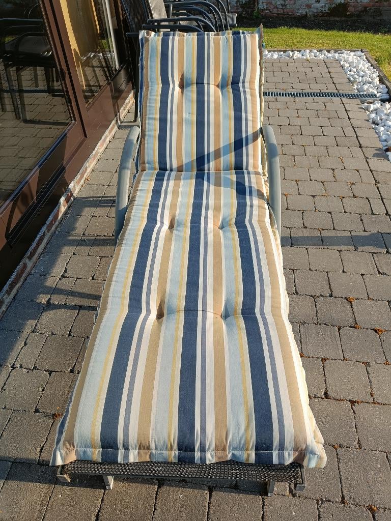 Aluminium ligbed met kussen, Tuin en Terras, Ophalen, Aluminium