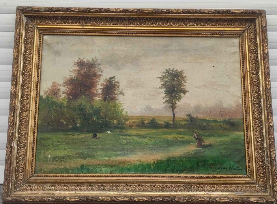 Huile sur toile paysage signe Frans courtens, Antiek en Kunst, Ophalen of Verzenden