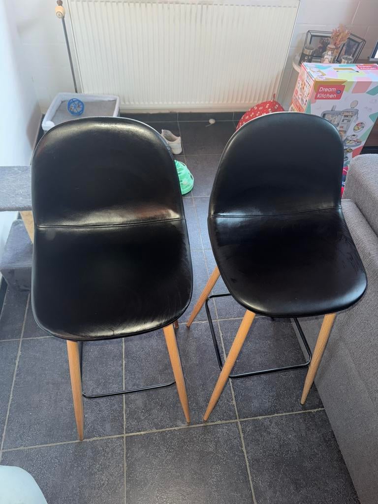 Barkrukken zwart, Huis en Inrichting, Barkrukken, Ophalen, Zo goed als nieuw