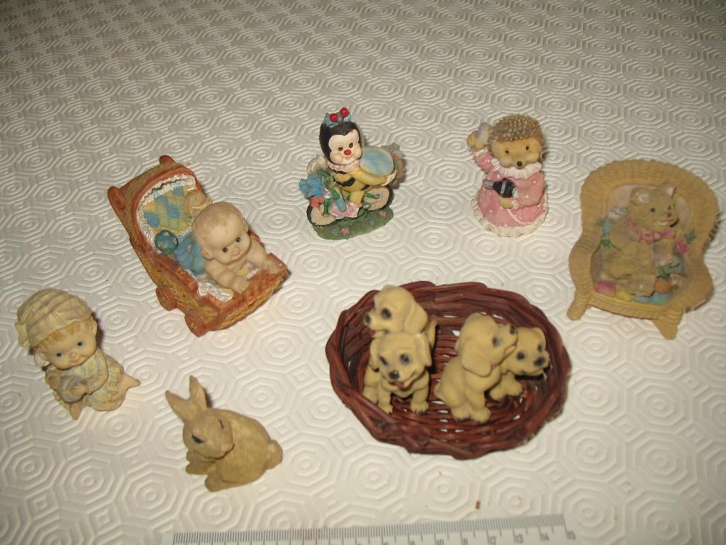 Figuurtjes, beeldjes, baby, kinderwagen, beertje, hondjes e, Enlèvement ou Envoi