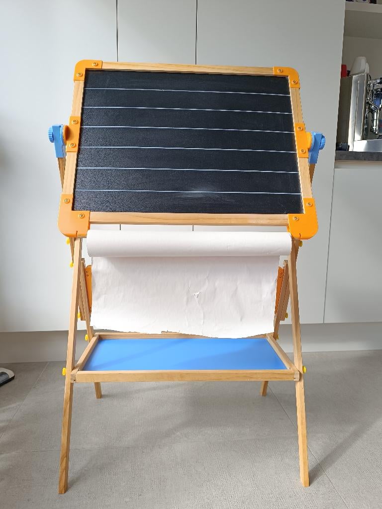 Dubbelzijdig schoolbord in hout, Diversen, Schoolborden, Ophalen, Gebruikt, Krijtbord