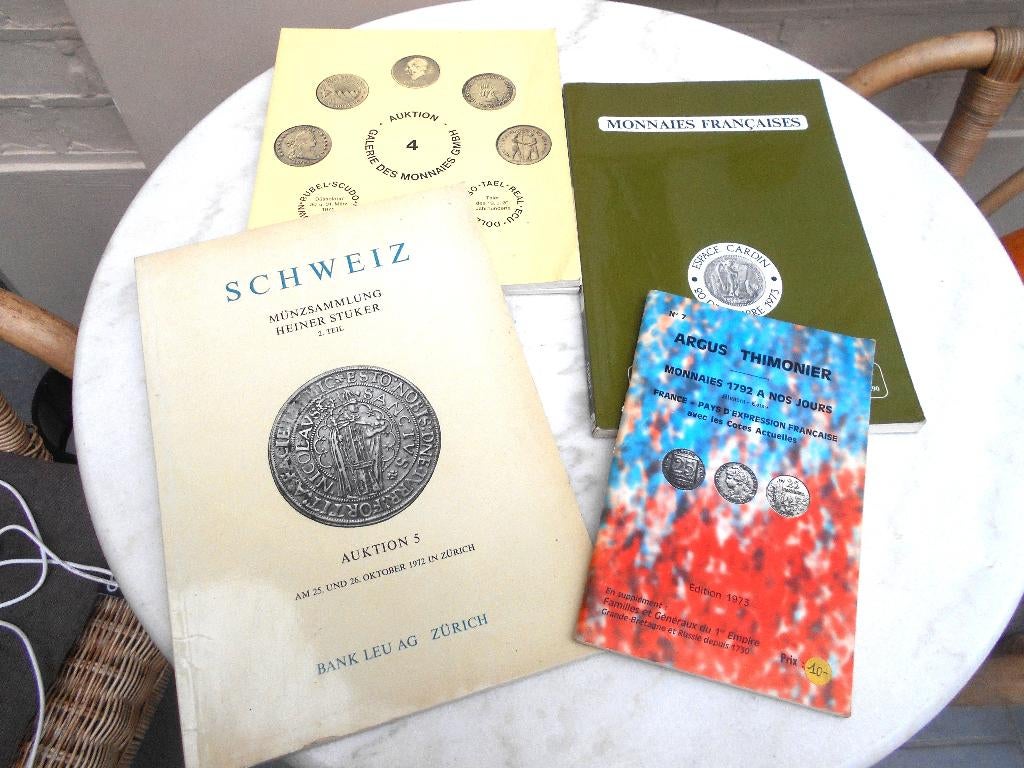 lot de  4 anciens catalogues de vente monnaies anciennes, Enlèvement ou Envoi, Livre ou Ouvrage de référence