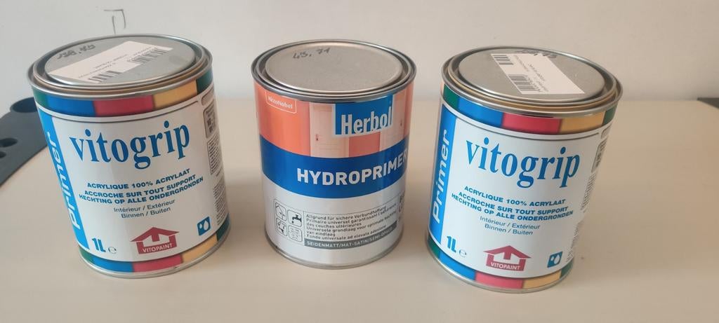 Primer 3x 1 liter, Bricolage & Construction, Peinture, Vernis & Laque, Enlèvement