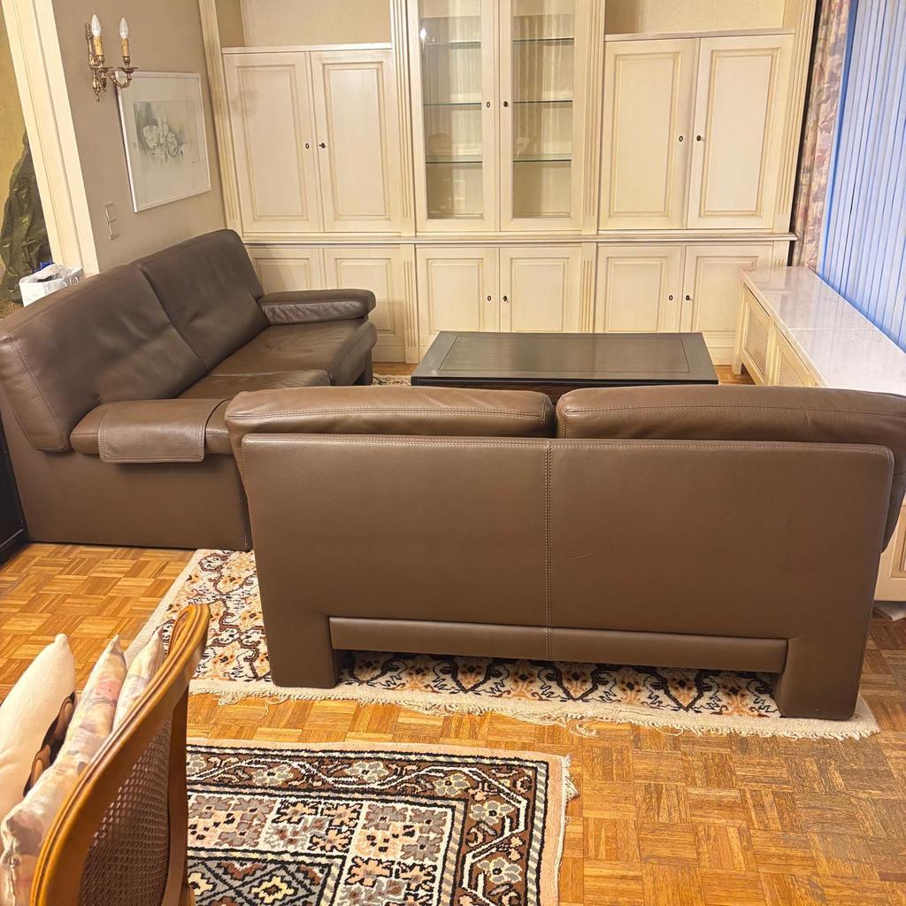 lederen zetels DURLET 3 zit bruin, Ophalen, Gebruikt