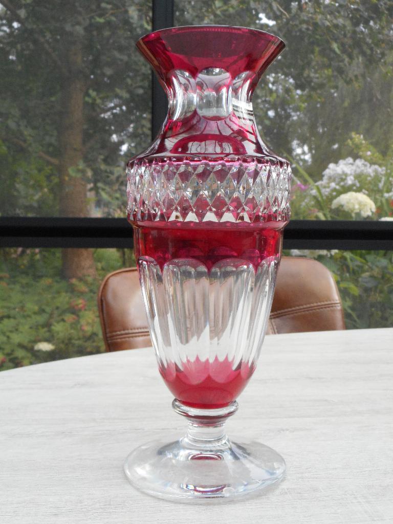 VSL - grote vaas 'Gary' - René Delvenne 1961, Antiquités & Art, Antiquités | Verre & Cristal, Enlèvement ou Envoi