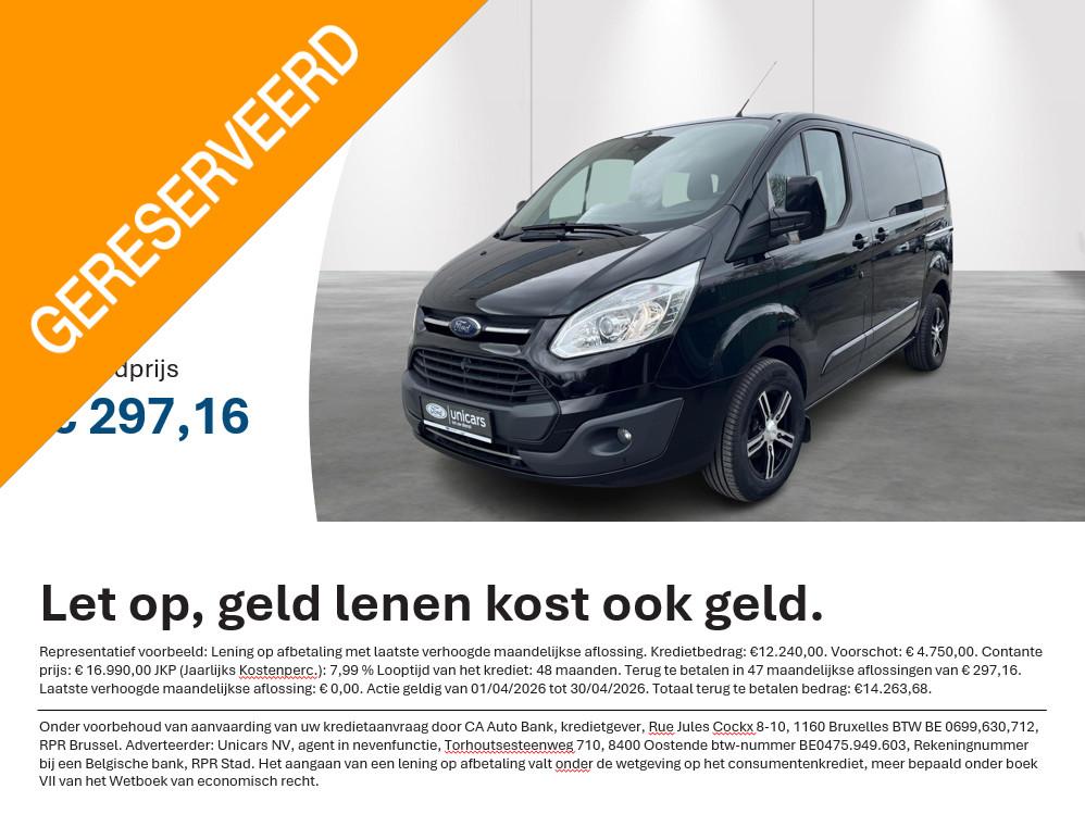 Ford Transit Custom 290S 2.0TD130Pk/96Kw M6 FWD Limited DC, Autos, Camionnettes & Utilitaires, Euro 6, Entreprise, https://public.car-pass.be/vhr/8d027a68-a0e0-481c-a446-5ae49913c9ba