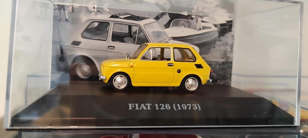 Fiat 126 1973 jaune 1:43 dans boîte de présentation, Enlèvement ou Envoi
