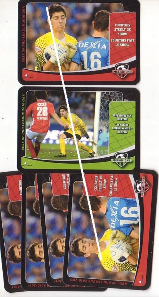 Megakicks / Thibaut Courtois / 2 cartes + 4 doubles, Envoi, Comme neuf, Affiche, Image ou Autocollant