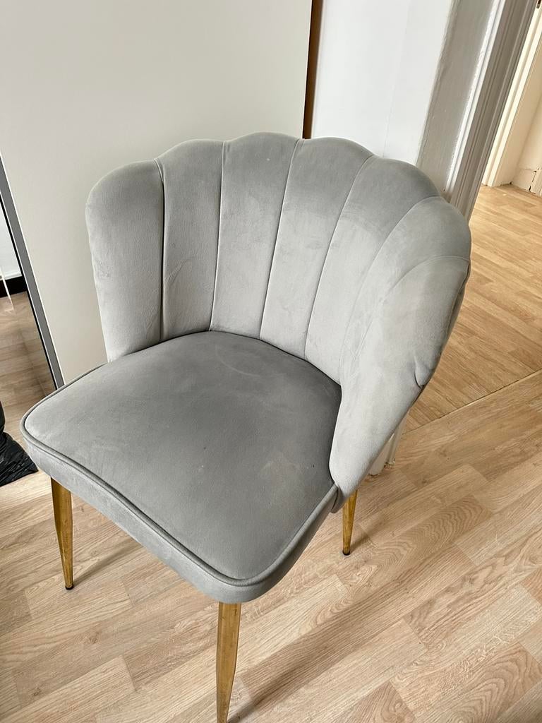 Chaise en velour, Maison & Meubles, Enlèvement, Utilisé, Gris, Une