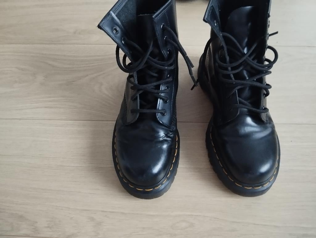 Bottines unisex Dr. Martens maat 40 black smooth, Dr. Martens, Enlèvement, Autres types, Porté