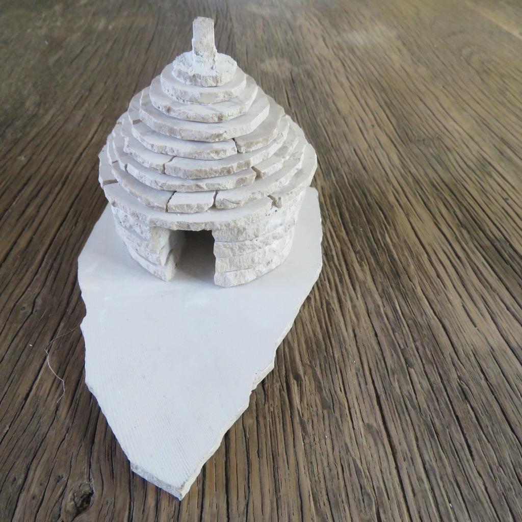 Miniatuur wit stenen huisje Kroatie, Ophalen of Verzenden