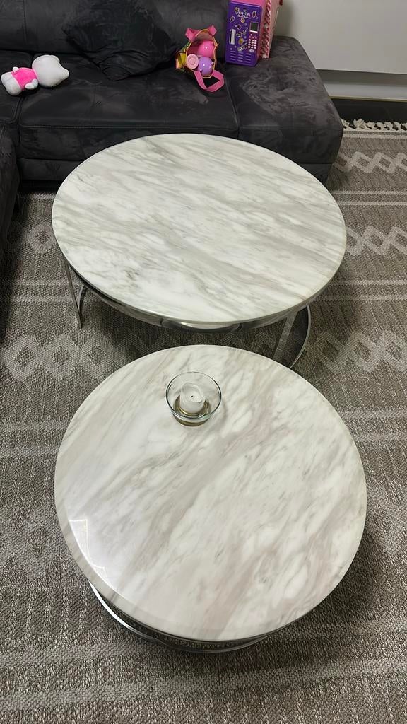 Table en marbre ensemble 2 pieces, Enlèvement, Comme neuf