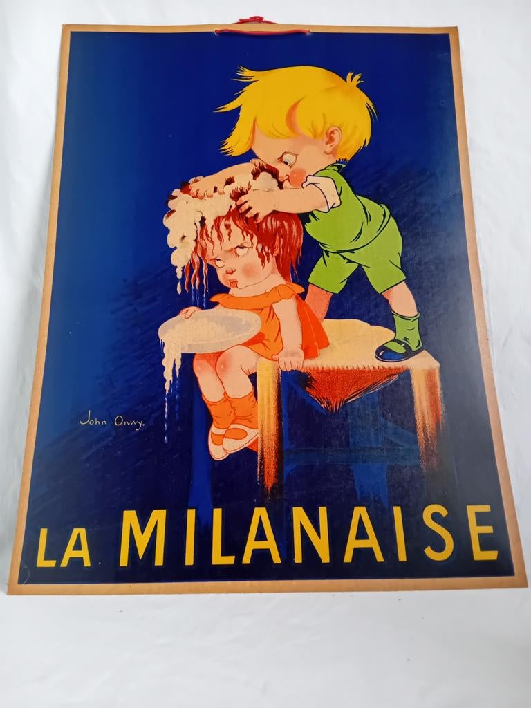 Ancienne publicité cartonné La Milanaise des année 1920, Collections, Marques & Objets publicitaires, Enlèvement ou Envoi, Utilisé
