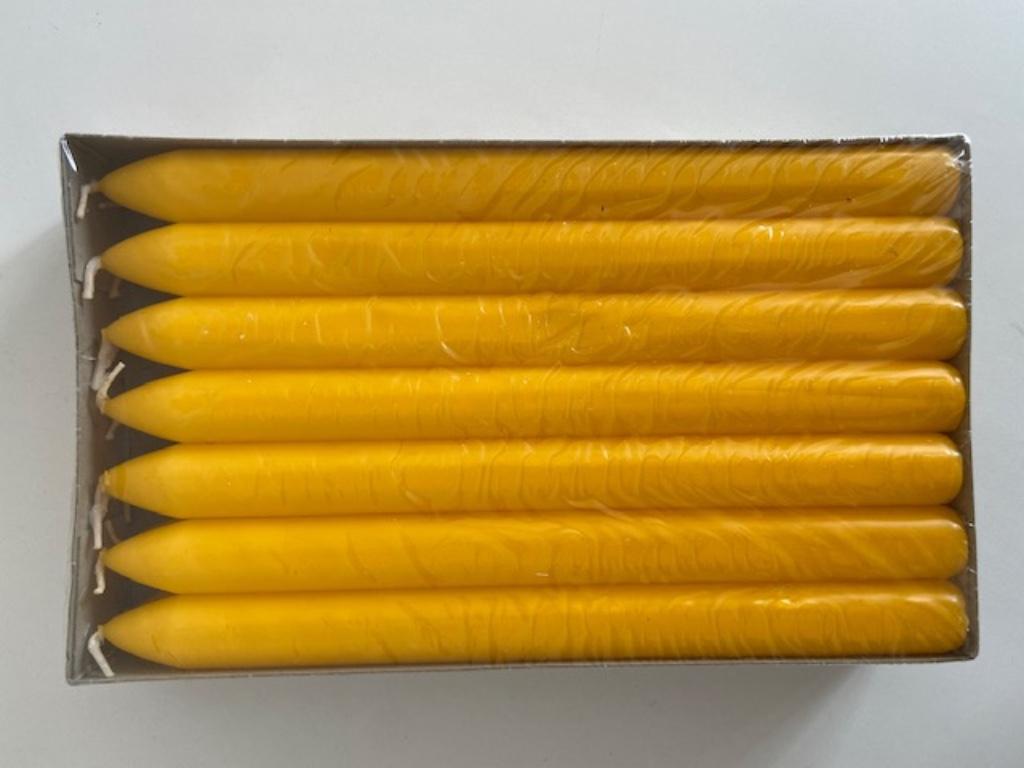 Lot de 15 bougies jaune bouton d'or Casa, Enlèvement ou Envoi, Autres couleurs, Autres matériaux, Chandelier