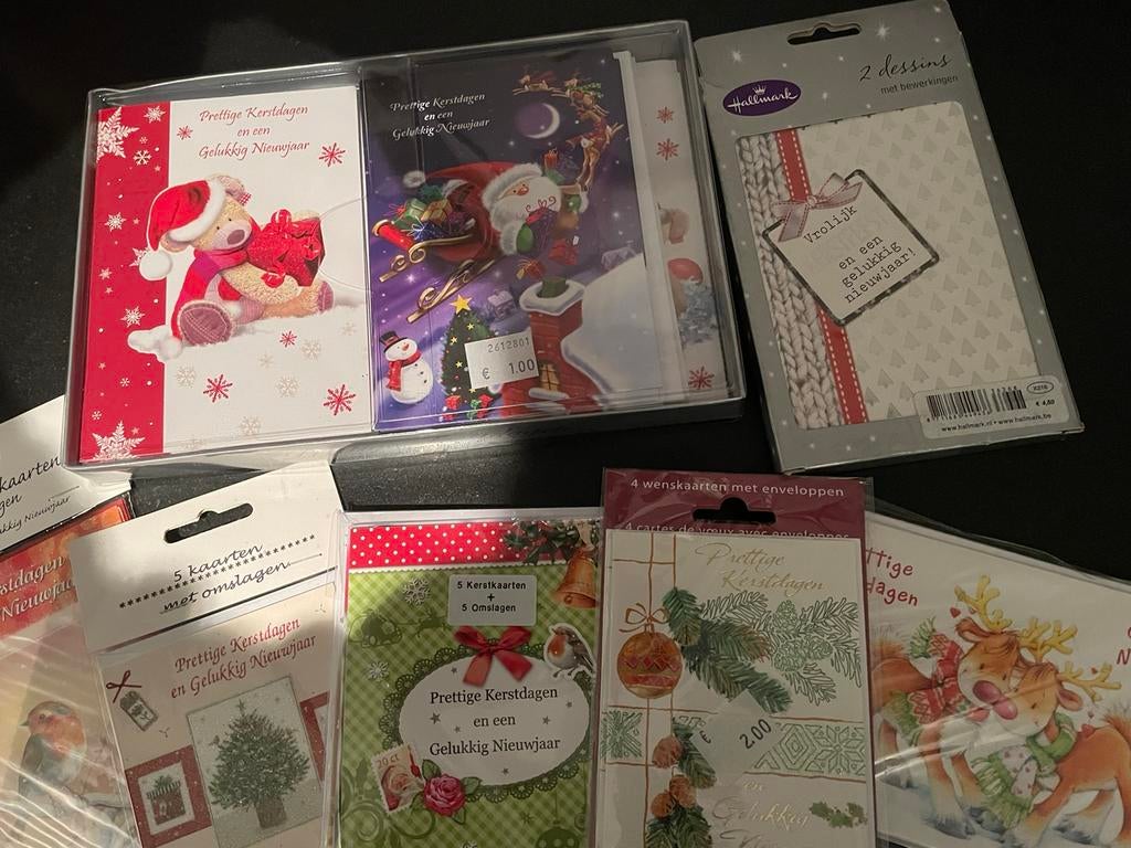 63 nieuwe kerstkaarten 8€, Ophalen of Verzenden, Nieuw