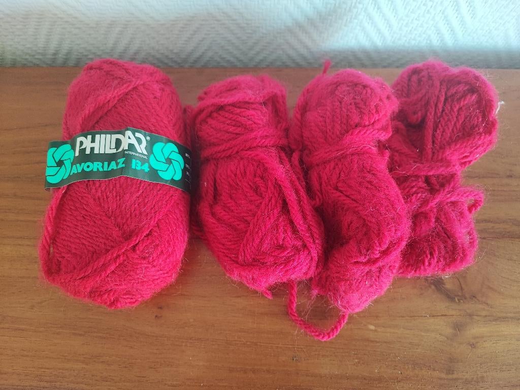 Phildar Avoriaz 134 rose rouge, 1,5€ pour le lot, Hobby & Loisirs créatifs, Enlèvement ou Envoi, Utilisé