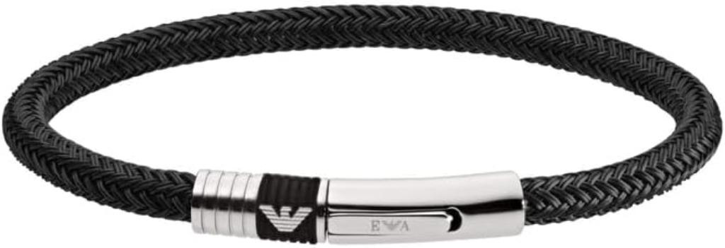 Bracelet Emporio Armani pour homme LIVRAISON GRATUITE, Envoi, Neuf, Noir, Cuir
