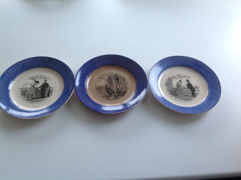 assiettes 3décoratives vintage Ostende Belle Epoque, Antiquités & Art, Enlèvement ou Envoi