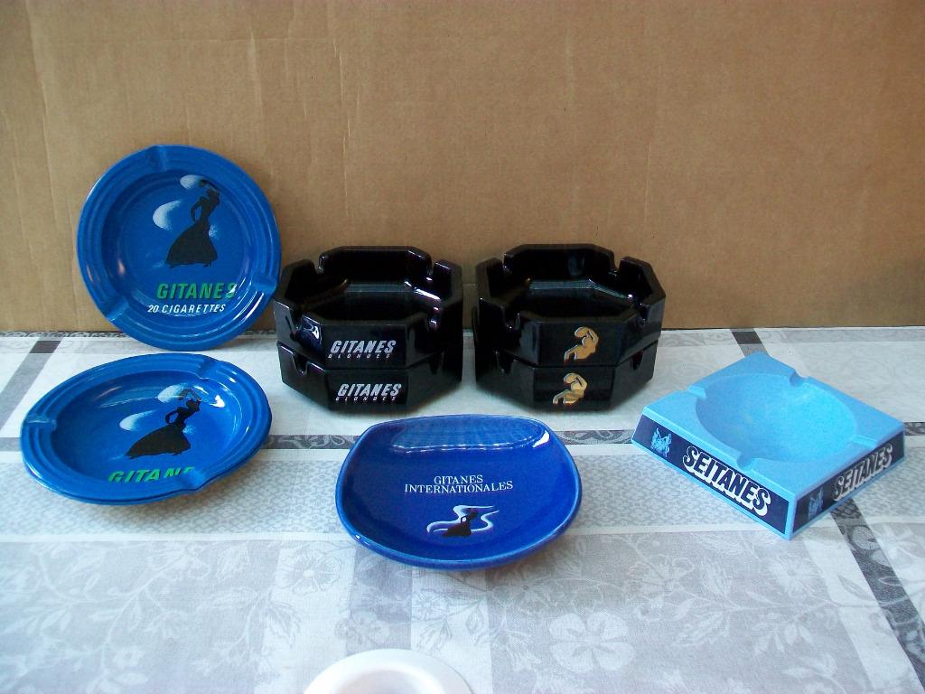 Asbak Gitanes Seitanes Cigarettes Cendrier Ashtray Retro, Ophalen of Verzenden, Zo goed als nieuw, Asbak
