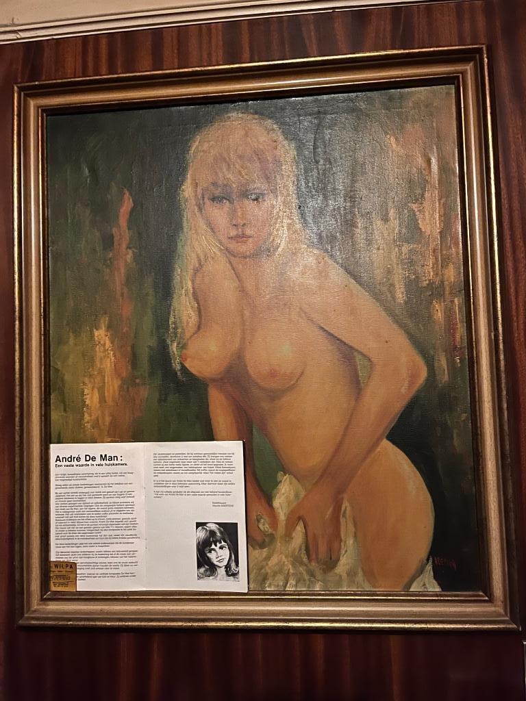 Verkocht. Schilderij portret André de man, Antiek en Kunst, Ophalen