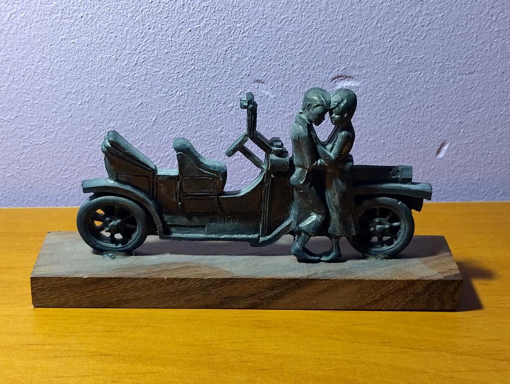 Paarwagen peltro argentato 1000 14cm vintage 60/70, Antiek en Kunst, Antiek | Tin, Ophalen