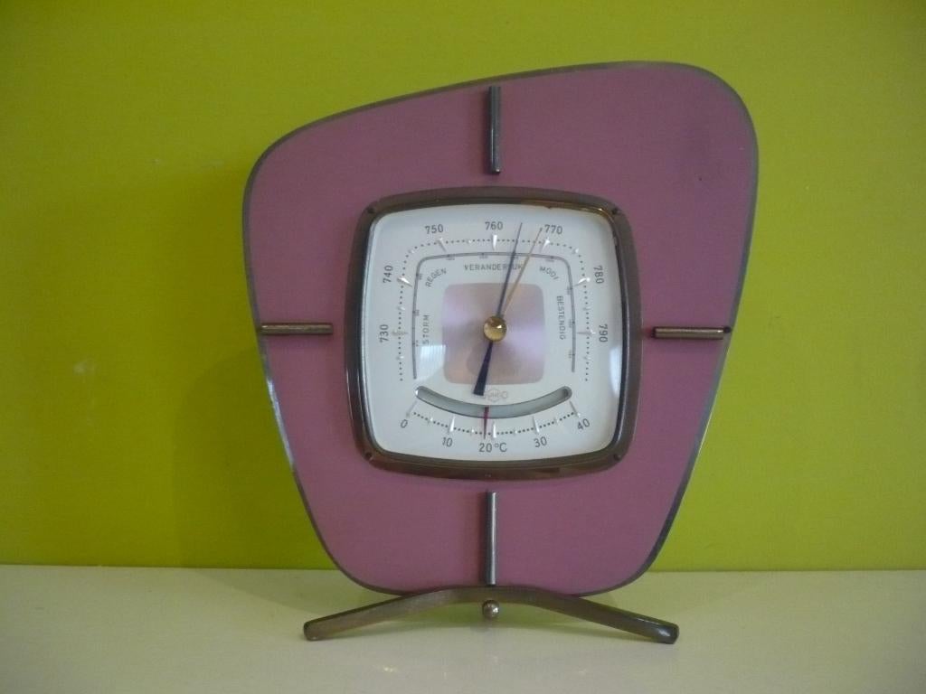 prachtige vintage fifties barometer / thermometer, Ophalen of Verzenden
