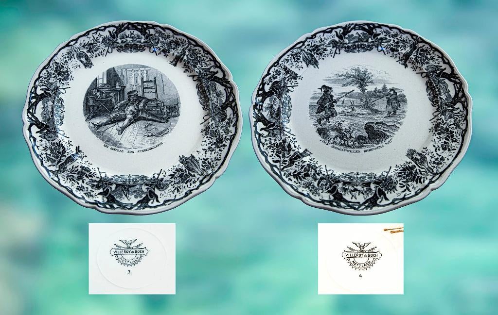 Planche à personnages Villeroy & Boch Mettlach Saar,, Antiquités & Art, Antiquités | Céramique & Poterie, Enlèvement ou Envoi