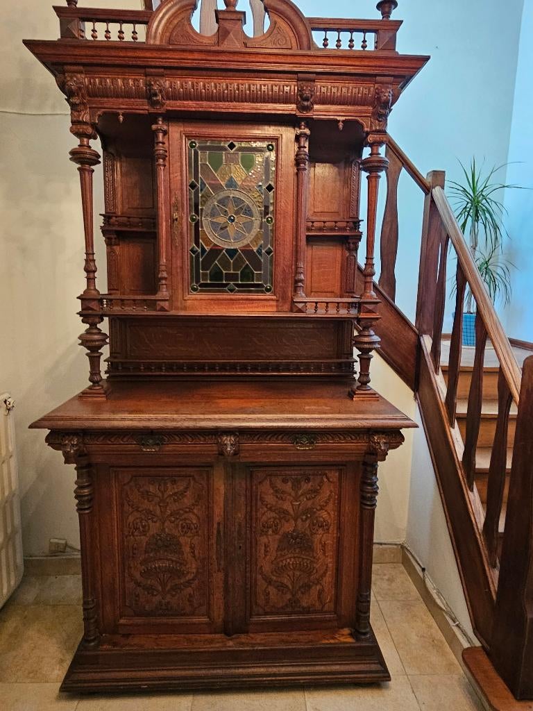 19e-eeuwse antieke Mechelse kast, Enlèvement, Chêne