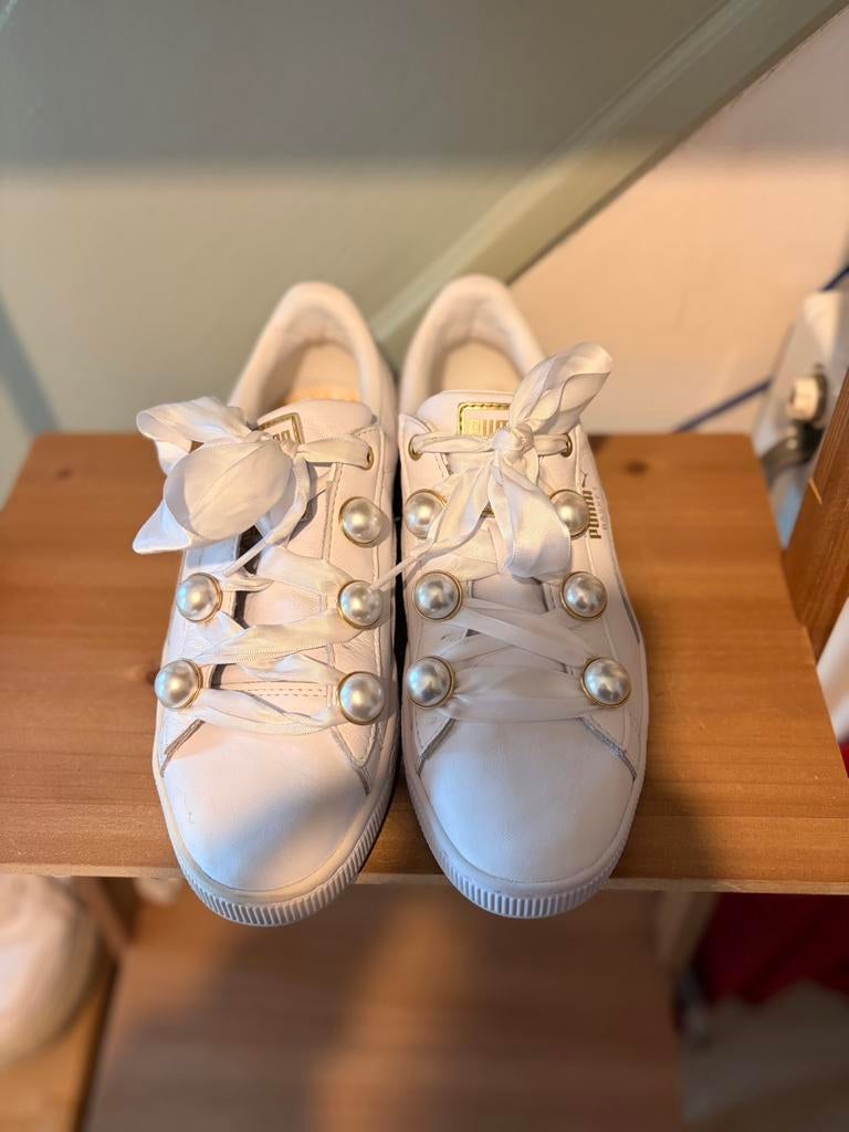 Witte puma sneakers, maat 40, Ophalen, Wit, Zo goed als nieuw, Sneakers