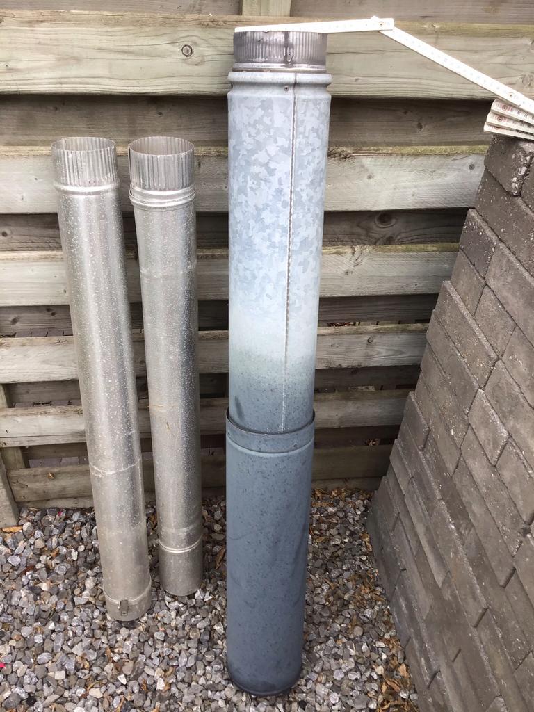 Dubbel wandige afvoerbuis + 2 enkelwandige buizen !!, Ophalen, Zo goed als nieuw, Inox