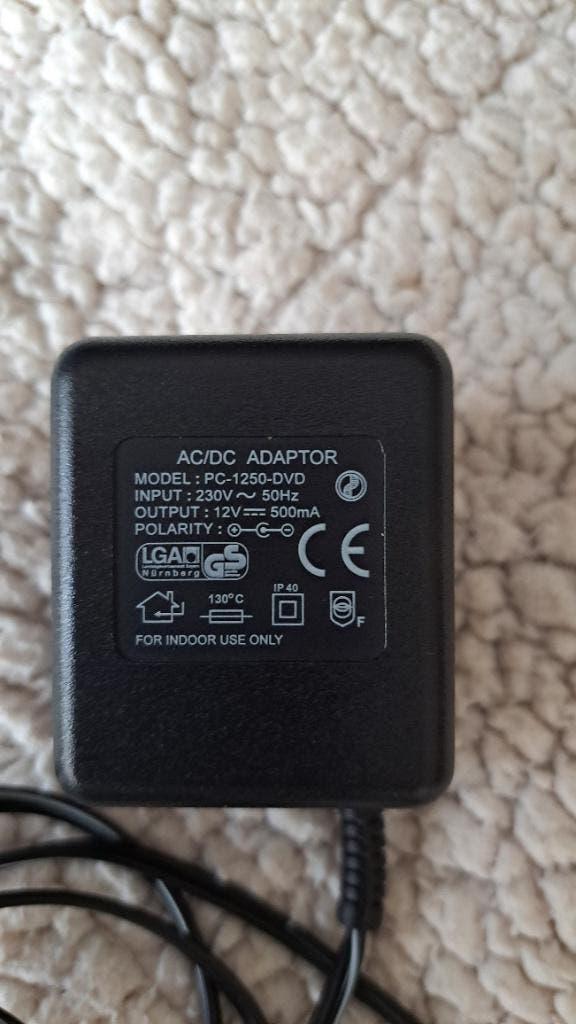PC-1250-DVD Prise Adaptateur Secteur 6W 12V 500mA (3)&, Enlèvement ou Envoi