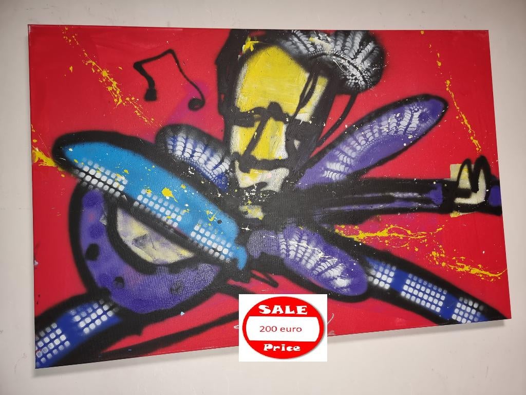 (Herman Brood ) op groot doek Fabian  Met certificaat, Ophalen