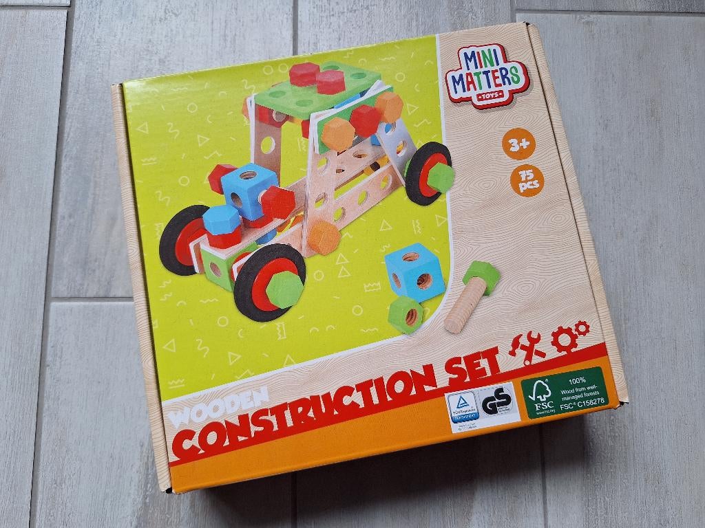 ☼ Nieuwe houten constructie set 75st, Kinderen en Baby's, Speelgoed | Houten speelgoed, Ophalen of Verzenden, Nieuw, Overige typen