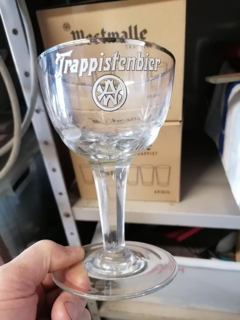 Oud decalco Westmalle-Trappist bierglas., Verzamelen, Biermerken, Ophalen of Verzenden